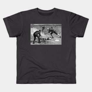 Vintage Baseball Game by Thure De Thulstrup, 1885 Kids T-Shirt